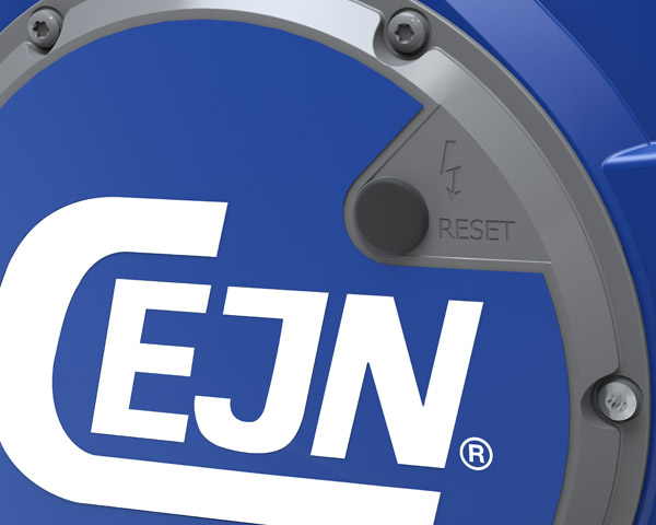 Enrolador de cabo elétrico CEJN com retração lenta e proteção IP44, ideal para automação, indústria e aplicações agrícolas.