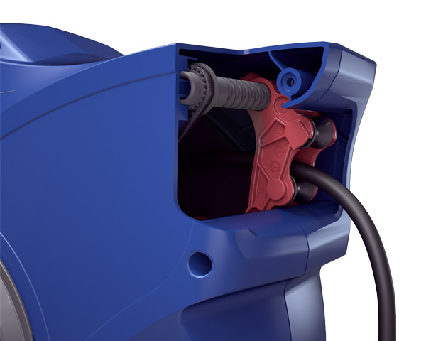 Enrolador de cabo elétrico CEJN com retração lenta e proteção IP44, ideal para automação, indústria e aplicações agrícolas.