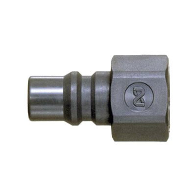 Plug PFF Hi Cupla Ace da Nitto Kohki com conexão one-touch e fluxo bidimensional, ideal para ar, água e gases inertes em aplicações industriais seguras