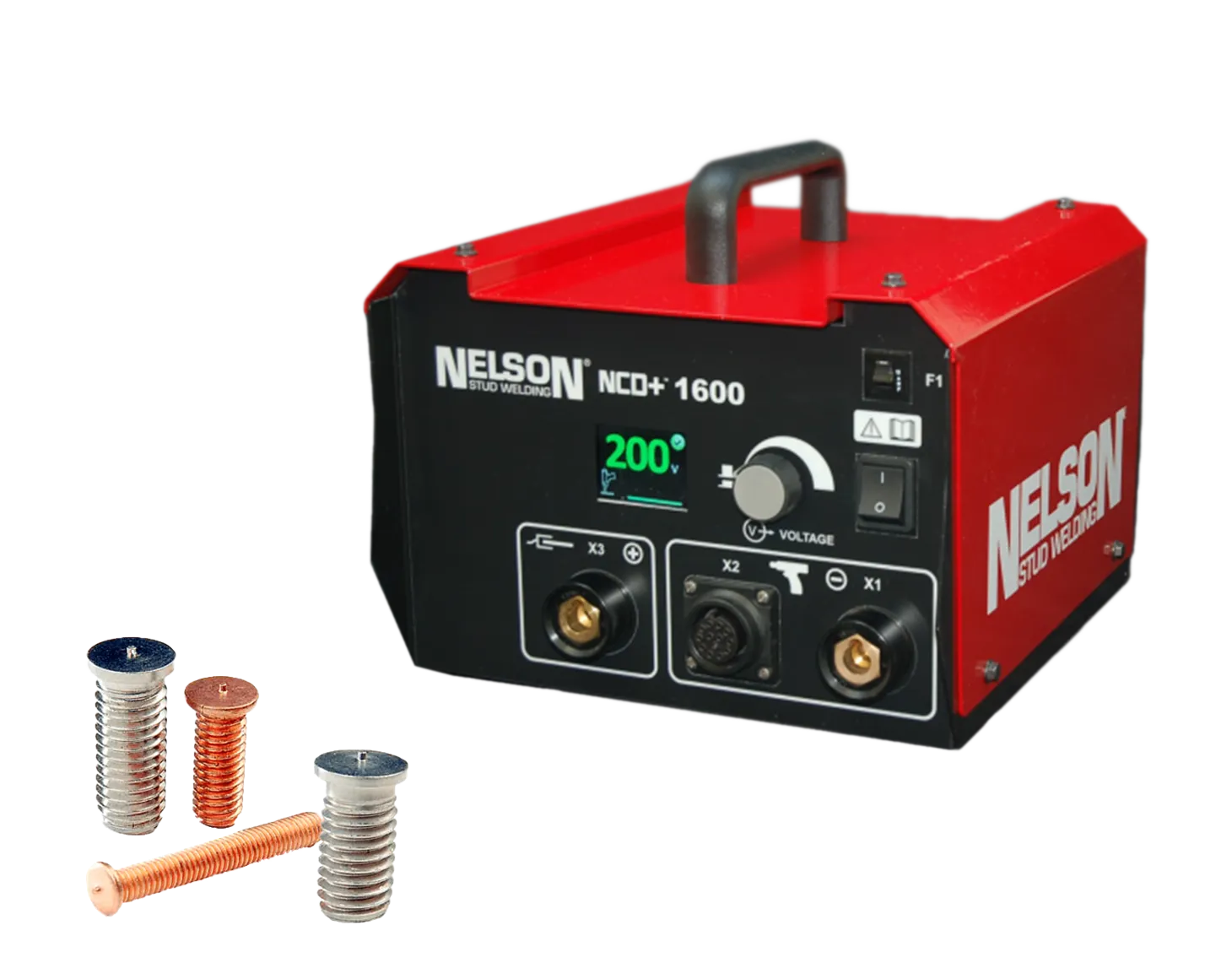 Máquinas de solda de pinos Nelson NCD+1000, NCD+1600, NCD+3200 e Pinnacle™ com tecnologia de Descarga Capacitiva (CD).