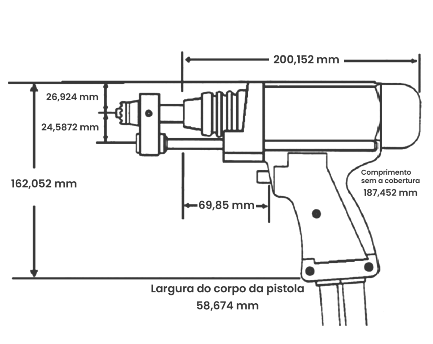 Pistola de solda de pinos Nelson NS-40 Standard Duty, ferramenta manual para soldagem.