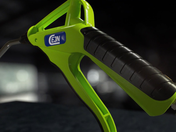 Pistola de ar CEJN Série 209 com bico de segurança e punho ergonômico para aplicações industriais.