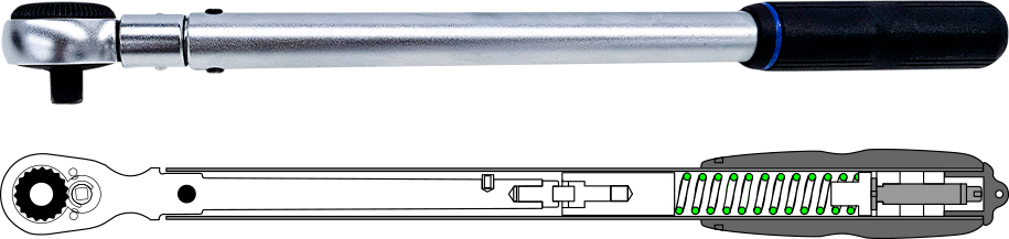Phoenix click torque wrench with internal torque adjustment