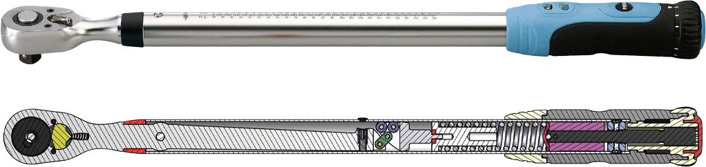 Phoenix click torque wrench with internal mechanism cross-section