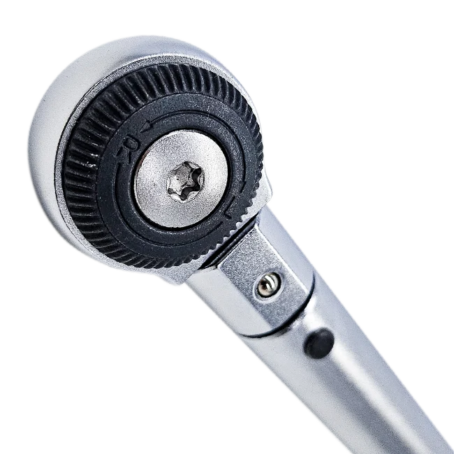 Torquímetro de estalo com cabeça intercambiável redonda, cabo ergonômico e escala de torque ajustável, ideal para aplicações industriais de precisão – M. Shimizu