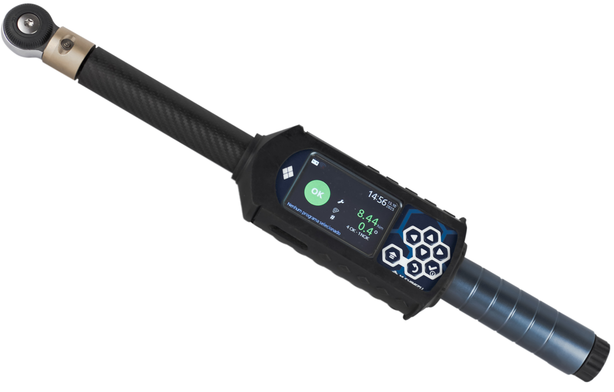 Torquímetro Digital Phoenix III com medição de torque e ângulo, ideal para controle de qualidade e produção industrial – Distribuição M Shimizu